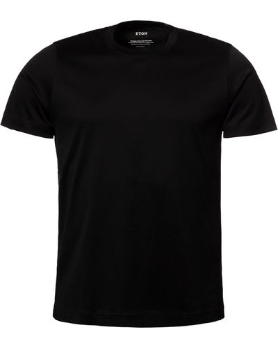Eton Filo Di Scozia Cotton Crewneck T-shirt - Black