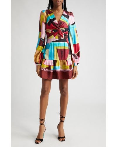 Rebecca Vallance Bastille Abstract Long Sleeve Dress At Nordstrom - Red