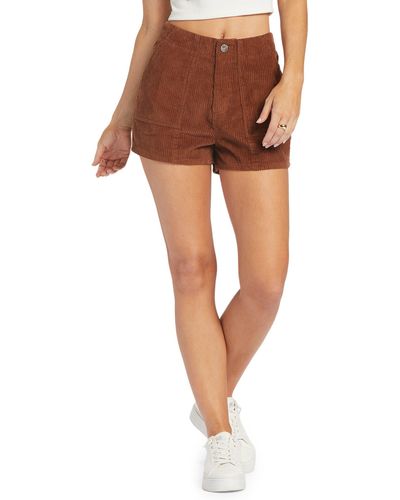 Roxy Sessions Cotton Corduroy Shorts - Brown