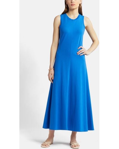 Nordstrom Sleeveless Cotton Blend Dress - Blue