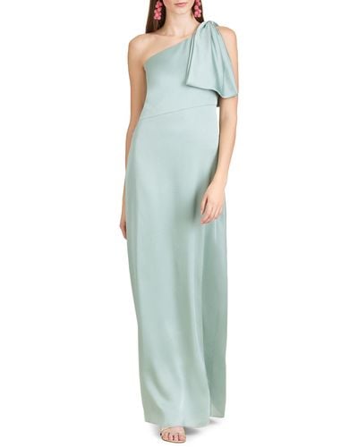 Sachin & Babi Chelsea One-shoulder A-line Gown - Green