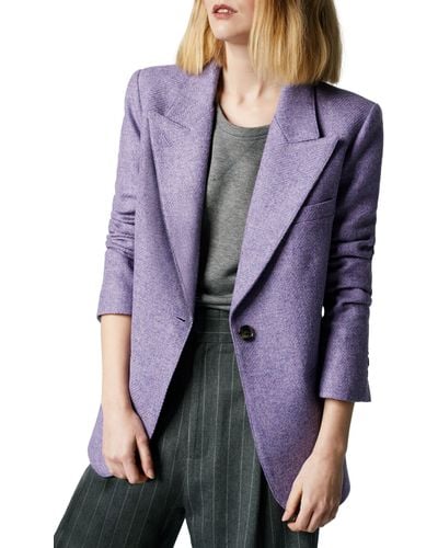 Smythe '90s Wool Blend Blazer - Purple