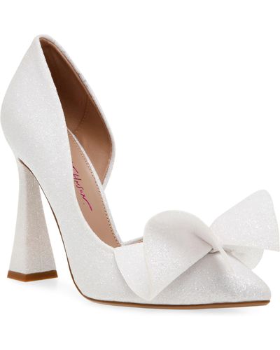 Betsey Johnson Nobble Half D'orsay Pointed Toe Pump - White
