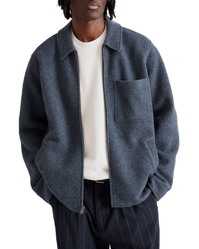 Madewell Boiled Wool Chore Jacket - Blue
