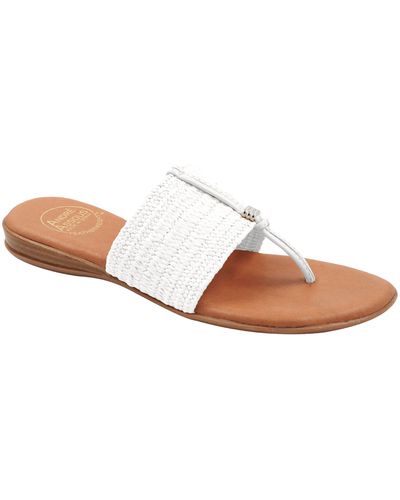 Andre Assous Nice Featherweight Woven Flip Flop - White