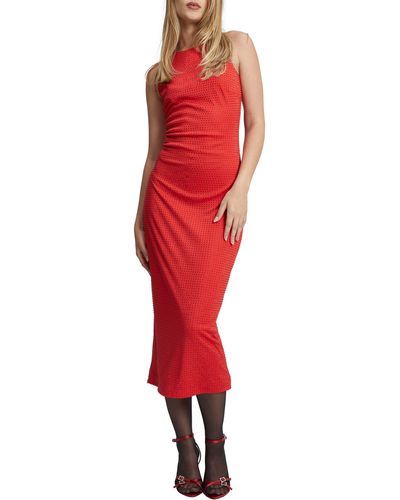Bardot Castille Diamante Midi Dress - Red