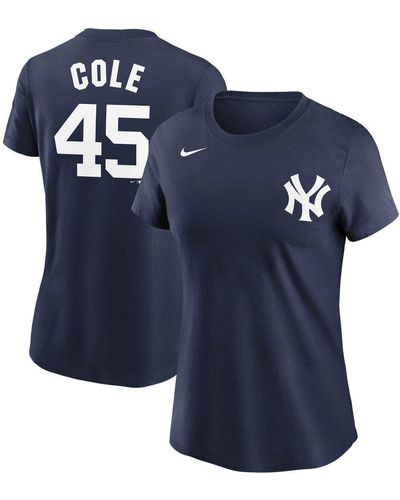 Men's Nike Gerrit Cole Gray New York Yankees Name & Number T-Shirt