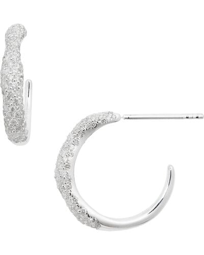 Ippolita Stardust Diamond squiggle Hoop Earrings - White