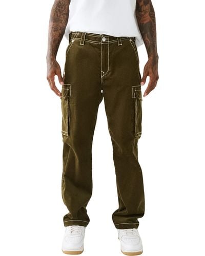 True Religion Big T Straight Leg Cargo Jeans - Green
