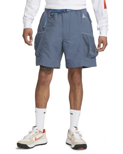 Nike Snowgrass Water Repellent Nylon Cargo Shorts - Blue