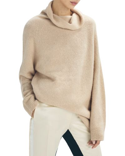 Reiss Naomie Cowl Neck Cashmere & Silk Sweater - Natural