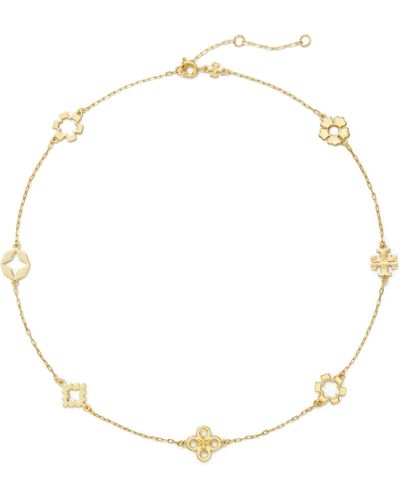 Tory Burch Kira Clover Station Necklace - White