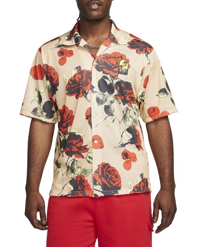 Nike Rose City Mesh Button-up Shirt - Red