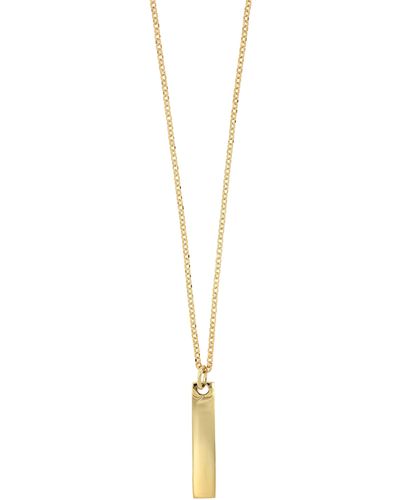 Bony Levy 14k Gold Bar Pendant Necklace - Metallic