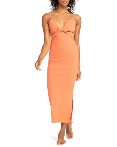 Roxy Wavey Lady Knit Maxi Dress - Orange