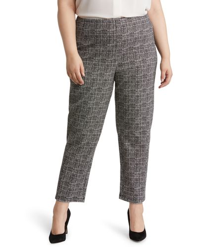 Liverpool Los Angeles Reese Crop Slim Fit Stretch Tweed Pants - Gray