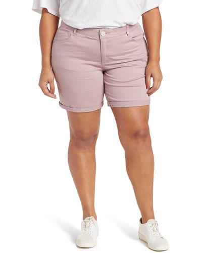 Wit & Wisdom 'ab'solution Stretch Cotton Shorts In Smtw-smokey Twilight At Nordstrom Rack - Pink