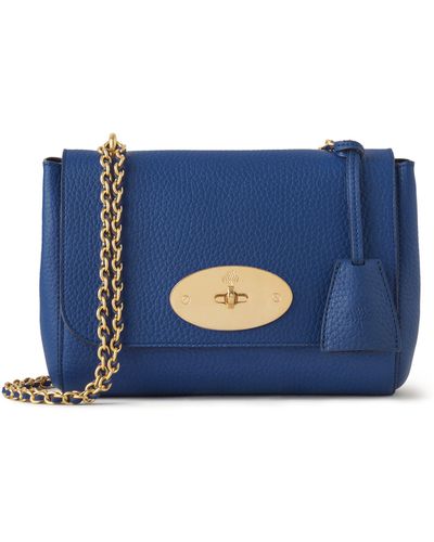 Mulberry Leighton Small Leather Shoulder Bag Women's Blue / Tortoise  Chain