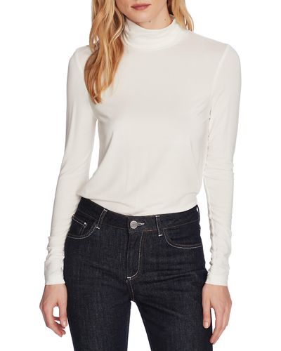 Court & Rowe Stretch Jersey Mock Neck Top - White
