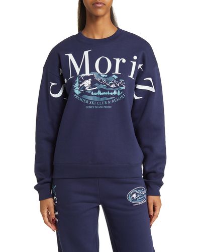 Coney Island Picnic St. Moritz Graphic Sweatshirt - Blue