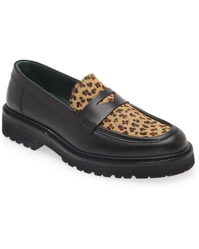 VINNY'S Richee Two-tone lugged Penny Loafer - Black