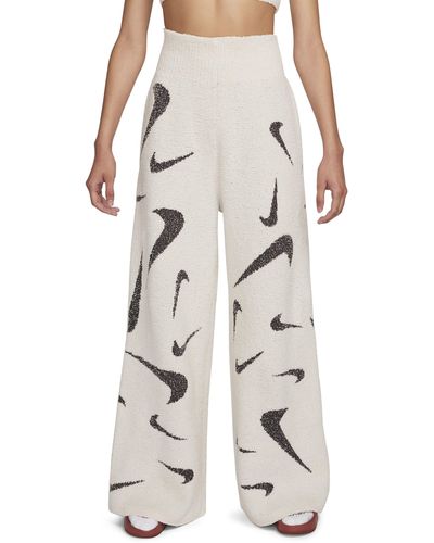 Nike Sportswear Phoenix Cozy Bouclé Wide Leg Pants - Natural