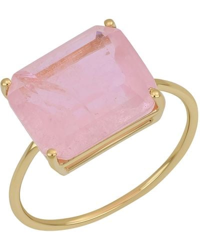 Bony Levy 14k Gold Pink Quartz Statement Ring