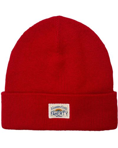 Faherty Core Logo Beanie - Red