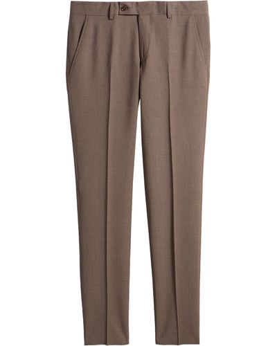 Ted Baker Jerome Trim Fit Stretch Wool Pants - Brown