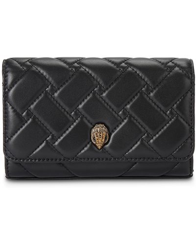 Kurt Geiger Extra Mini Kensington Quilted Leather Wallet On A Chain - Black