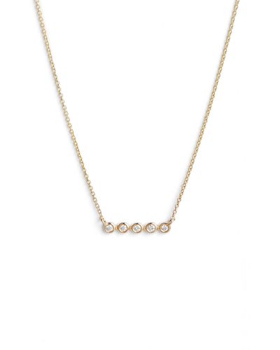 Dana Rebecca Lulu Jack Bezel Diamond Bar Necklace - Metallic