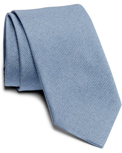 Jack Victor Bowman Solid Silk Blend Tie - Blue