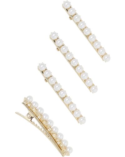 Ettika 4-pack Imitation Pearl Hair Pins - White