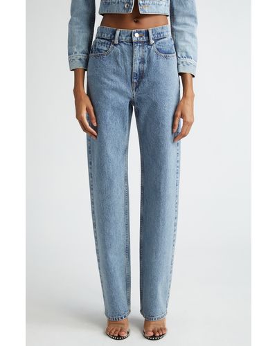 Alexander Wang Embellished Relaxed Straight Leg Jeans - Blue