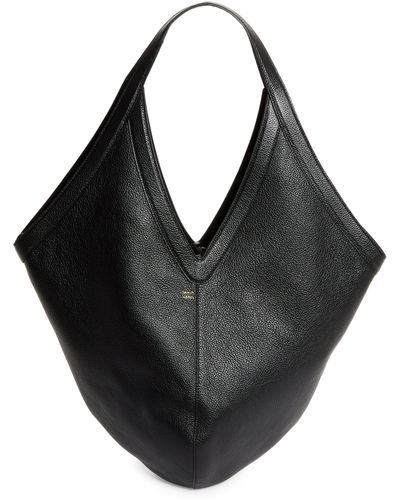Mansur Gavriel Soft M Leather Hobo Bag - Black