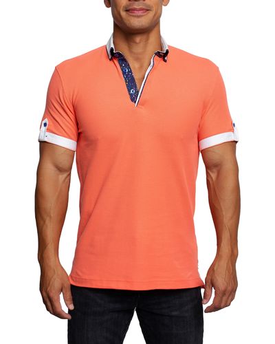 Maceoo Mozart Short Sleeve Cotton Polo At Nordstrom - Orange