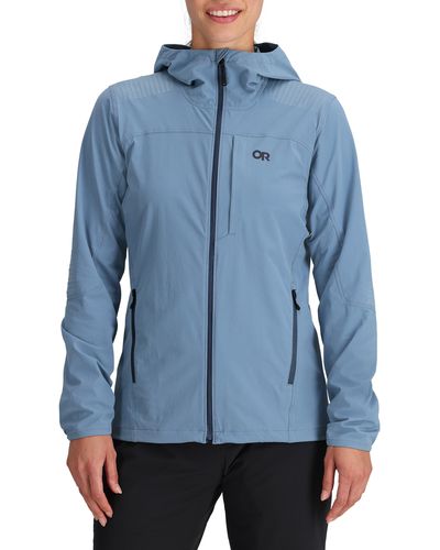 Outdoor Research Ferrosi Water Resistant Duraprint Hooded Jacket - Blue