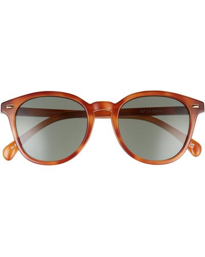Le Specs Bandwagon 51mm Round Sunglasses - Brown