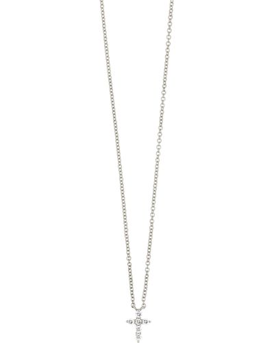 Bony Levy 18k Gold Icons Diamond Cross Pendant Necklace - White