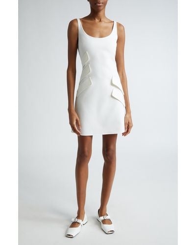 Versace Pocket Detail Scoop Neck Dress - White