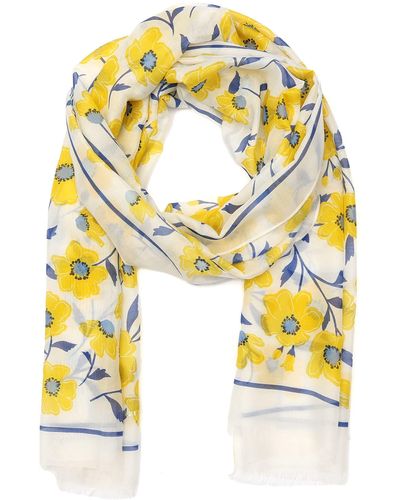 Kate Spade Sunshine Floral Cotton & Silk Scarf - Yellow