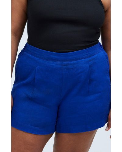 Madewell Pull-on Linen Shorts - Blue