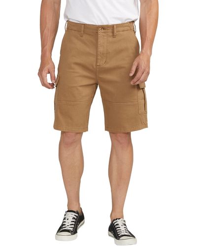 Silver Jeans Co. Stretch Cotton Twill Cargo Shorts - Natural