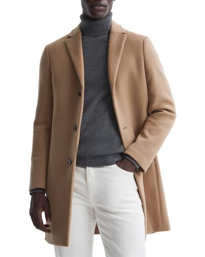 Reiss Gable Wool Blend Overcoat - Brown