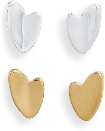 Jenny Bird Helena Varuna Set Of 2 Heart Stud Earrings - White