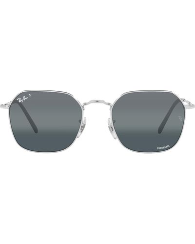 Ray-Ban Jim 53mm Mirrored Polarized Irregular Sunglasses - Metallic