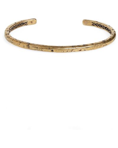 John Varvatos Distressed Brass Cuff Bracelet - White