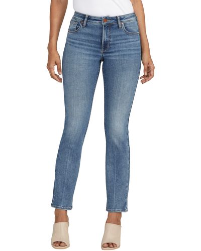 Jag Jeans Forever Stretch Mid Rise Slim Straight Leg Jeans - Blue