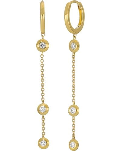 Bony Levy Monaco Diamond Hoop Drop Earrings - Metallic