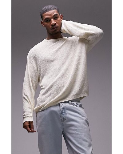 TOPMAN Crewneck Cotton Blend Sweater - Multicolor